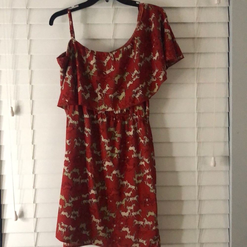 Cute Horse girl Burgundy dress